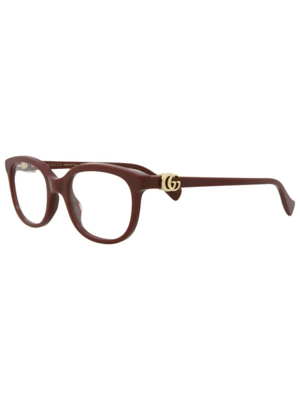 New Gucci Women's Eyeglasses Square Rectangle Acetate Frame Burgundy Burgundy